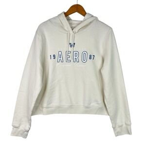 Aéropostale Aeropostale AERO 1987‎ Hoodie XL Cream White Pullover Fleece